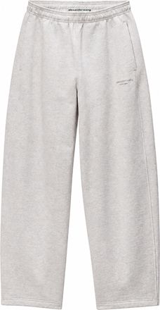 Alexander Wang Grey Crystal Logo Elasticated Cotton Pants