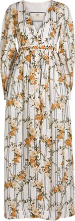 Agua Bendita Frambuesa Floral-print Linen Maxi Dress - Multicoloured - L (UK12)