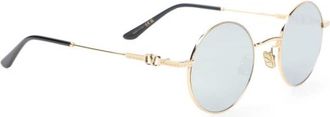 Valentino Garavani Vls 173A48 Zonnebrillen - Dames - Zonnebrillen - Geel - 48 MM - Leer - Accessoires