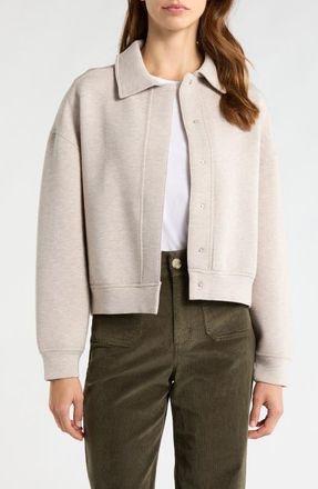 Travis Mathew Cloudscape Button-Up Jacket in Heather Savannah Tan at Nordstrom, Size Small
