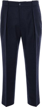 BRIGLIA 1949 Navy Portobello Wool-Blend Straight-Leg Pants