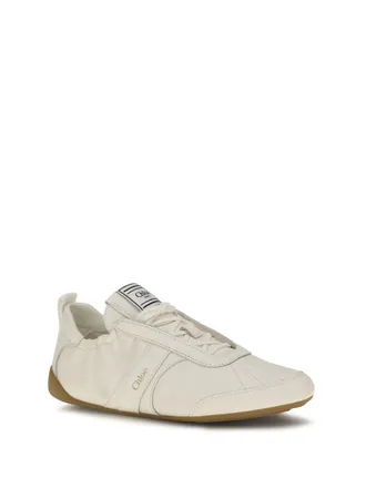 Chlo&eacute; Womens Kick Sneakers Eggshell Upper: Fabric; Sole: Rubber
