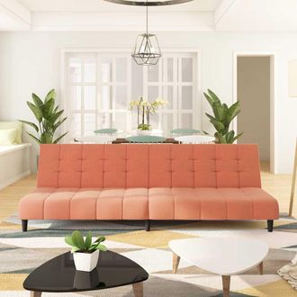 vidaXL Sof&aacute; Cama De 2 Plazas Terciopelo Rosa Vidaxl