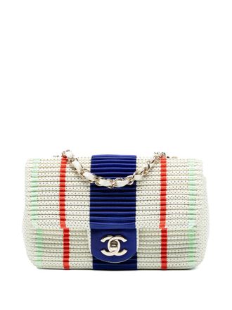 Chanel 2019 New Mini Pleated Perforated Lambskin Single Flap crossbody bag - women - Lambskin - One Size - Blue