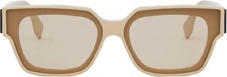 Fendi square full-rim sunglasses - women - Acetate - 63 - Brown