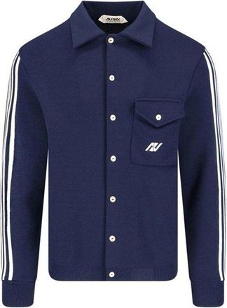 Autry Blue Nylon Mens Cardigan