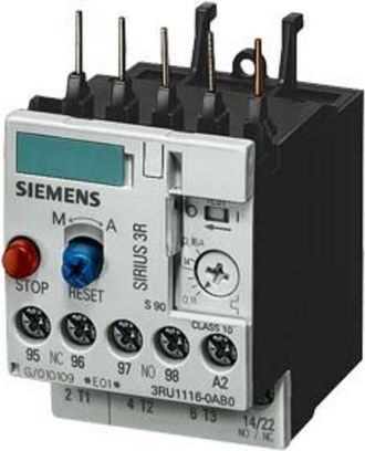 SIEMENS Rele Di Sovraccarico Termico Per S00 1,1-1,6A ( Siemens cod. 3RU11161AB0 )