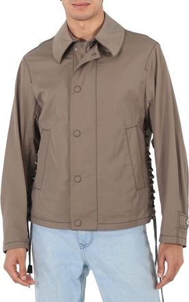 Roberto Cavalli Mens Khaki Gabardine Jacket, Brand Size 48 ( US Size 38 )