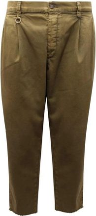 Paolo Pecora Vintage Groene Delav&egrave; Broek - Heren - Slim Fit Broeken - Groen - L - Broeken