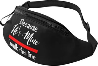 Generic Because HeS Mine I Walk This Line Firefighter Wife Bum Bags Belt Bag Unisex Crossbody For Cycling Walking Marathon 14X35Cm
