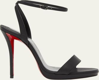 Christian Louboutin 120mm Miss Z Leather Ankle-Strap Sandals