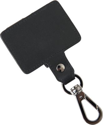 Dolce & Gabbana Womens Black Plain Leather Silver Metal Airpods Case Accessory