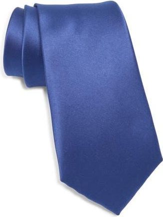 ConStruct Solid Satin Tie in Blueberry at Nordstrom Rack