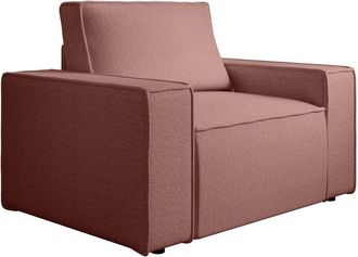 Vente-Unique Vente-unique - Poltrona in Tessuto testurizzato Terracotta - amelia