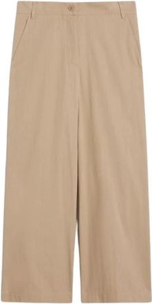 Max Mara Washed Gabardine Broeken - Dames - Wijde Broeken - Bruin - S - Katoen - Broeken