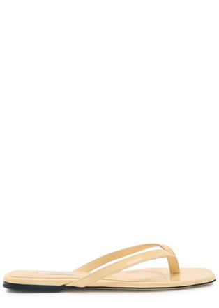 Toteme Patent Leather Flip Flops - Yellow - 36 (IT36/ UK3)