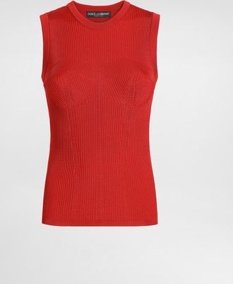 Dolce & Gabbana Knit Tank Top - Woman Shirts And Tops Red 36