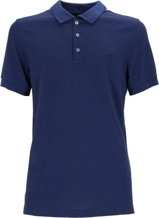 Fay Polo DB Collar Piquet Str. Bicolor - Heren - Polos - Blauw - 2XL - Katoen - Tops