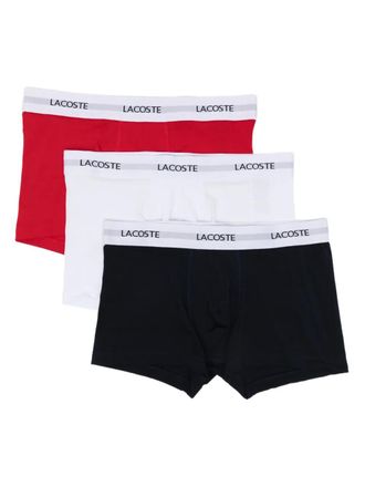 Lacoste Drie boxershorts met logoband - Rood