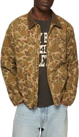 Lucky Brand Camo Cotton Canvas Zip Jacket in Camo Multi at Nordstrom, Size Medium