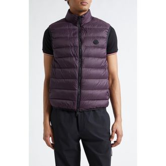 Moncler Deneb Zip Down Puffer Vest in Dark Burgundy at Nordstrom, Size 4