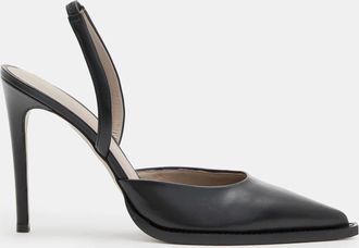 AllSaints Cow Leather Lily Leather Slingback Heels, Size: UK 8/US 11/EU 41
