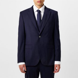 HUGO BOSS Mens H Jasper Luxury Suit Jacket in Dark Blue 405