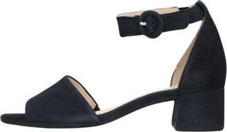 Gabor Comfort Sandalen Donkerblauw Su&egrave;de - Dames - Sandalen met hakken - Blauw - 37 1/2 EU - Su&egrave;de - Schoenen