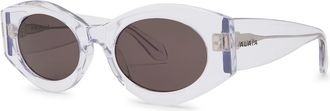 Alaia Oval-frame Sunglasses - Crystal - One Size