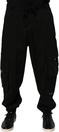 Dolce & Gabbana Mens Black Cotton Cargo Jogger Sweatpants Pants Elastane