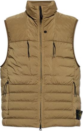 Stone Island Donzen Bodywarmer met Opstaande Kraag - Heren - Bodywarmers - Groen - S - Nylon - Jassen