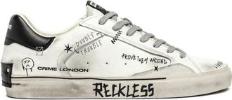 Crime London Deconstructed Ink Wall - Heren - Sneakers - Wit - 43 EU - Leer - Schoenen
