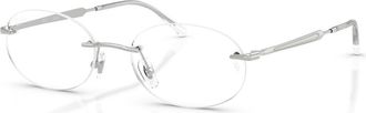 Ray-Ban 52mm Oval optical glasses in Silver at Nordstrom