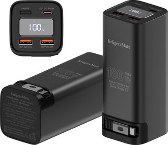 OEM Bater&iacute;a Externa Kruger&matz De 20000 Mah, 100 W, Con Funci&oacute;n Qc Y Pd