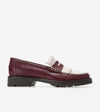 Cole Haan Womens Treena Lug Kiltie Loafers - Red Size 10.5