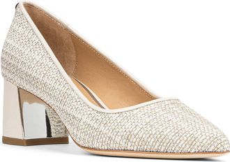 Donald J Pliner Suzette Block Heel Pump in Silver at Nordstrom Rack, Size 5.5