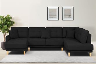 HOME AFFAIRE Wohnlandschaft »TRIPLO U-Form wahlweise mit Schlaffunktion, B/T/H: 310/192/90 cm« Schlafsofa, auch mit Bettkasten, Steppung im Rückenkissen