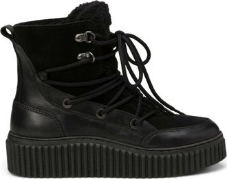 Marc O'Polo Zwarte Enkellaarsjes - Dames - Winterlaarzen - Zwart - 38 EU - Leer - Schoenen