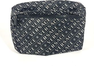 Versace Black White Nylon Fanny Pack Sling Bag (Pre-Owned)