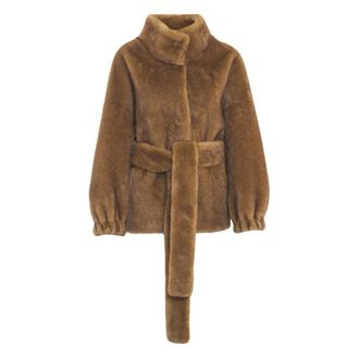 Bully Cappotto in Eco Pelliccia - - Jackets - Donna - Marrone - M