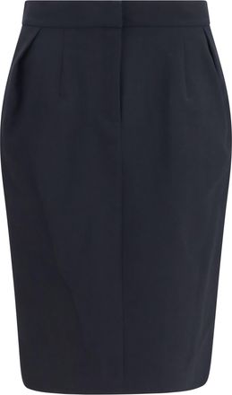 Magda Butrym Womens Pleated Midi Skirt Black Cotton