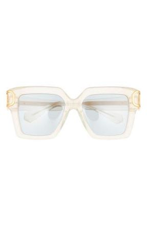 Valentino 50mm Polarized Square Sunglasses in Ivory Ivory Grey at Nordstrom Rack
