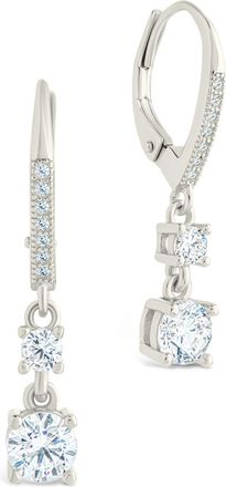 Sterling Forever Sterling Silver Magdalena Brilliant Cut CZ French Clip Earrings