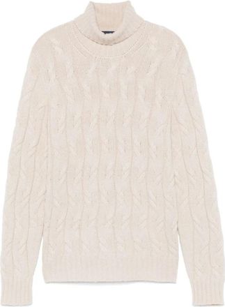 Drumohr Witte Sweatshirt Aw 24 - Heren - Cashmere truien - Beige - XL - Kasjmier - Truien & Vesten
