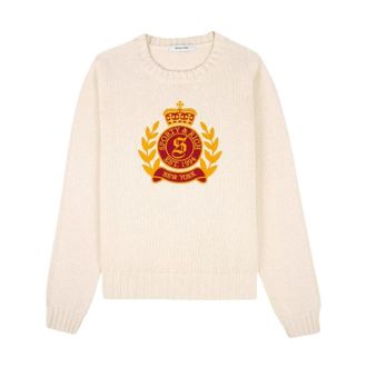 Sporty & Rich Wollen Trui - Dames - Truien - Beige - Maat: XS Wol