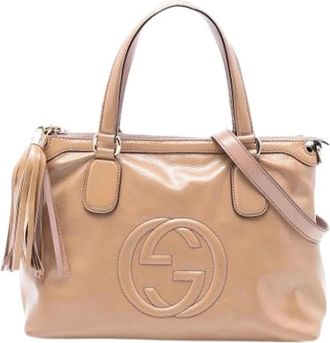 Gucci Pre-owned Handbags, female, Beige, Size: ONE SIZE Pre-owned Soho Working Satchel