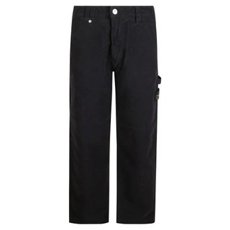 Stone Island Straight Trousers, male, Black, W36, Straight Trousers