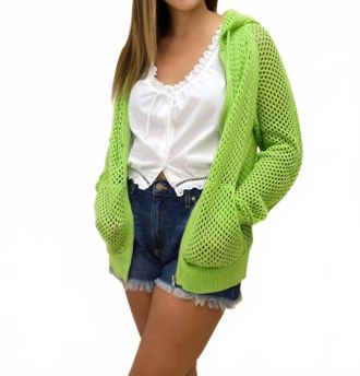 27 Miles Malibu Georgina Mesh Knit Sweater In Pear