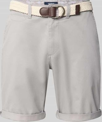 Mc Neal Bermudas mit G&uuml;rtel und Eingrifftaschen in Flanell Melange, Gr&ouml;&szlig;e XXXL