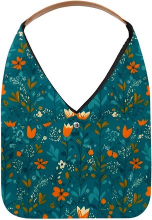 Generic Colorful Flowers Reusable Lightweight Grocery Bags - Foldable Into Compact Pouch, Washable & Sturdy, Multipurpose for Shopping and Travel